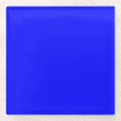 Blau (Vollfarbe) Glasuntersetzer (Vorderseite)