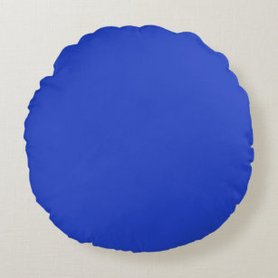 Blau (Vollfarbe)  Rundes Kissen