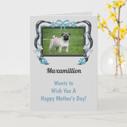 Blau vom Muttertag des Hundes Karte (Gelbe Blume)