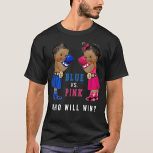 Blau vs Pink Ethnisches Boxen Babys Geschlecht Rev T-Shirt