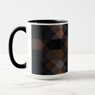 Blau, Walnuss und schwarze geometrische Tasse