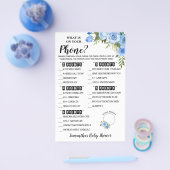 Blau Was auf Ihrer Phone Baby Shower Game-Karte is Flyer (Einzeln)