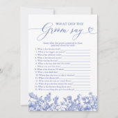 Blau, was der Groom gesagt hat, Brautparty-Spiel Einladung (Vorderseite)