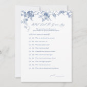 Blau, was der Groom gesagt hat, Bridal Game Cards Einladung (Vorderseite)