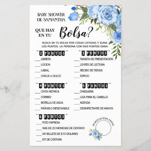 Blau Was ist in Ihrer Pursuit Dusche zweisprachige Flyer (Hinten)