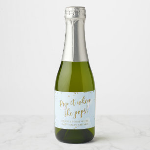 Blau waschen Pop Es, wenn sie Pop Boy Baby Dusche Schaumweinetikett