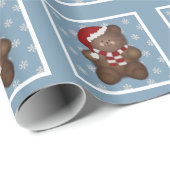 Blau: Weihnachtsbärenpapier Geschenkpapier (Rolleneckpunkt)