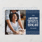 Blau | Weihnachtsgebäck Foto Feiertagskarte (Vorne/Hinten)