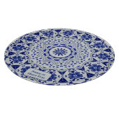 Blau/Weiß, 12-Punkte-Star-Tile Schneidebrett (Ecke)