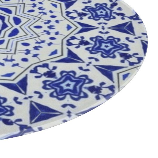 Blau/Weiß, 12-Punkte-Star-Tile Schneidebrett (Ecke)