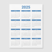 Blau & Weiß 2025 - Jahrkalender Magnetkarte (Vorderseite)