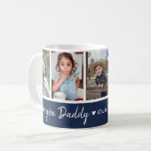 Blau-Weiß-5-Foto-Collage Lieber Daddy Kaffeetasse (Vorderseite Links)