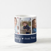 Blau-Weiß-5-Foto-Collage Lieber Daddy Kaffeetasse (Mittel)