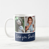 Blau-Weiß-5-Foto-Collage Lieber Daddy Kaffeetasse (Links)