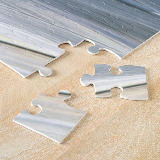 Blau weiß abstrakt strukturiert moderne Handgemäld Puzzle (Seite)