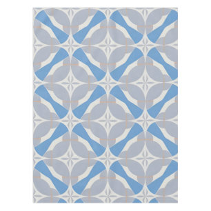 Blau-weiß abstraktes geometrisches Muster Tischdecke