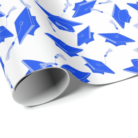 Blau-Weiß-Abstufungsklappen in die Luft geworfen Geschenkpapier (Rolleneckpunkt)