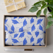 Blau-Weiß-Abstufungsklappen in die Luft geworfen Seidenpapier (Geschenk)