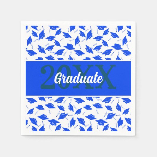 Blau-Weiß-Abstufungsklappen in die Luft geworfen Serviette (Vorderseite)