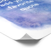 Blau-Weiß-Aquarell-Design fügt Text benutzerdefini Poster (Ecke)