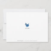 Blau-Weiß-Aquarellblumen Save the Date (Rückseite)