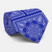 Blau-Weiß-Bandanna-Design Krawatte (Gerollt)