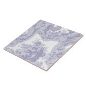 Blau-Weiß-Barock-Rokoko Louis XV Muster Fliese (Seite)