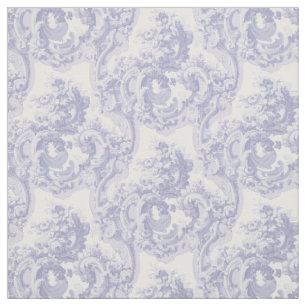Blau-Weiß-Barock-Rokoko Louis XV Muster Stoff