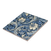 Blau-Weiß-Blattmuster Fliese (Seite)