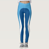 Blau/Weiß/Blau-Muster Leggings (Vorderseite)