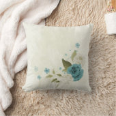 Blau-Weiß-Blume Kissen (Decke)