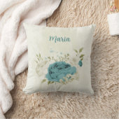 Blau-Weiß-Blume Kissen (Decke)