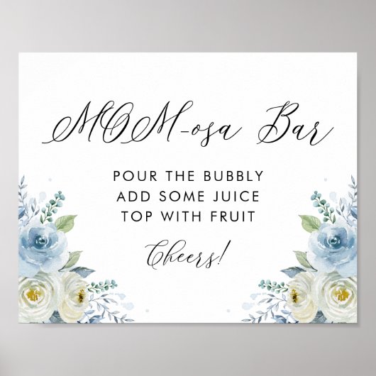 Blau-Weiß-Blume Mama-osa-Bar Poster (Vorne)