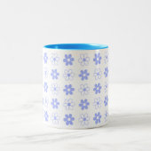 Blau-Weiß-Blume-Muster auf weißem zweiteiligen Cof Zweifarbige Tasse (Mittel)