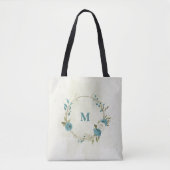 Blau-Weiß-Blume Tasche (Vorderseite)