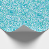 Blau-Weiß-Blumendekoration, türkisches Motiv Geschenkpapier (Ecke)