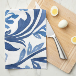 Blau-Weiß-Blumendesign | Chinoiserie Pattern Geschirrtuch
