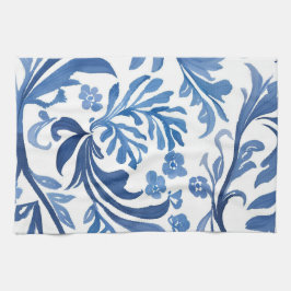 Blau-Weiß-Blumendesign | Chinoiserie Pattern Geschirrtuch