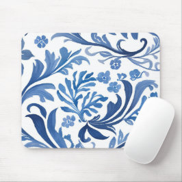Blau-Weiß-Blumendesign | Chinoiserie Pattern Mousepad