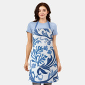 Blau-Weiß-Blumendesign | Chinoiserie Pattern Schürze (Getragen)