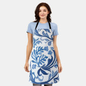 Blau-Weiß-Blumendesign | Chinoiserie Pattern Schürze (Getragen)
