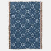Blau-Weiß-Blumendesign Decke (Vorderseite Vertikal)