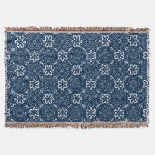 Blau-Weiß-Blumendesign Decke (Vorderseite)