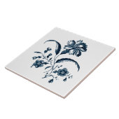 Blau-Weiß-Blumenmuster Fliese (Seite)
