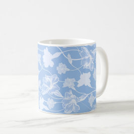 Blau-Weiß-Blumenmuster Kaffeetasse