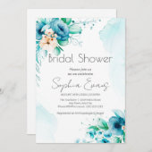 Blau-Weiß-Brautparty Einladung (Vorne/Hinten)