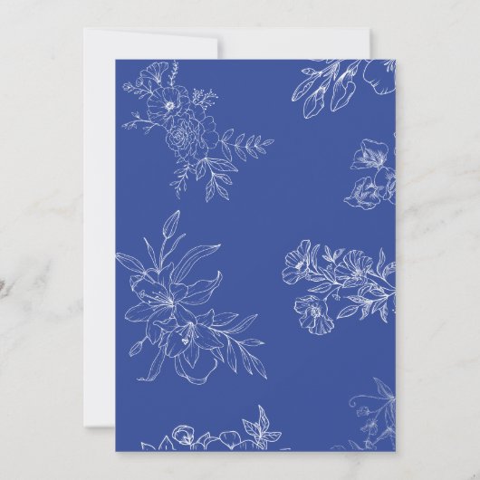 Blau-Weiß-Brautparty Einladung (Rückseite)