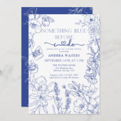 Blau-Weiß-Brautparty Einladung (Vorne/Hinten)