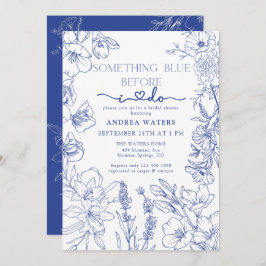 Blau-Weiß-Brautparty Einladung