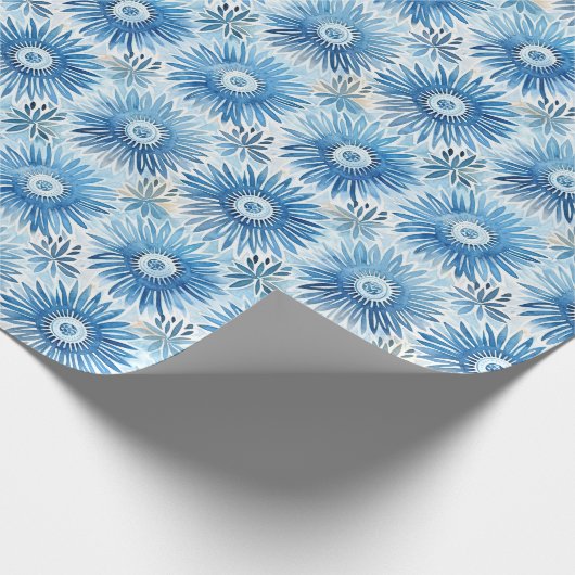 Blau-Weiß-Brautparty Geschenkpapier (Ecke)